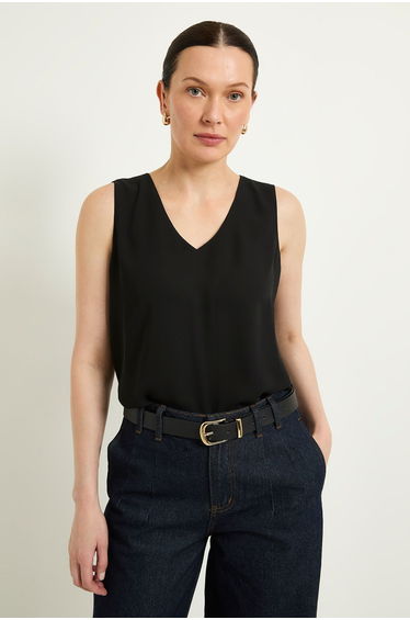 Plain V Neck Cami Top