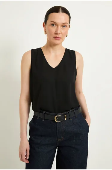 Plain V Neck Cami Top
