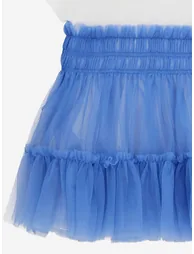 Guess Girls Mixed Fabric Dress in Blue - 3