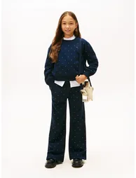 Tommy Hilfiger Girls Festive Stud Sweatpants in Navy