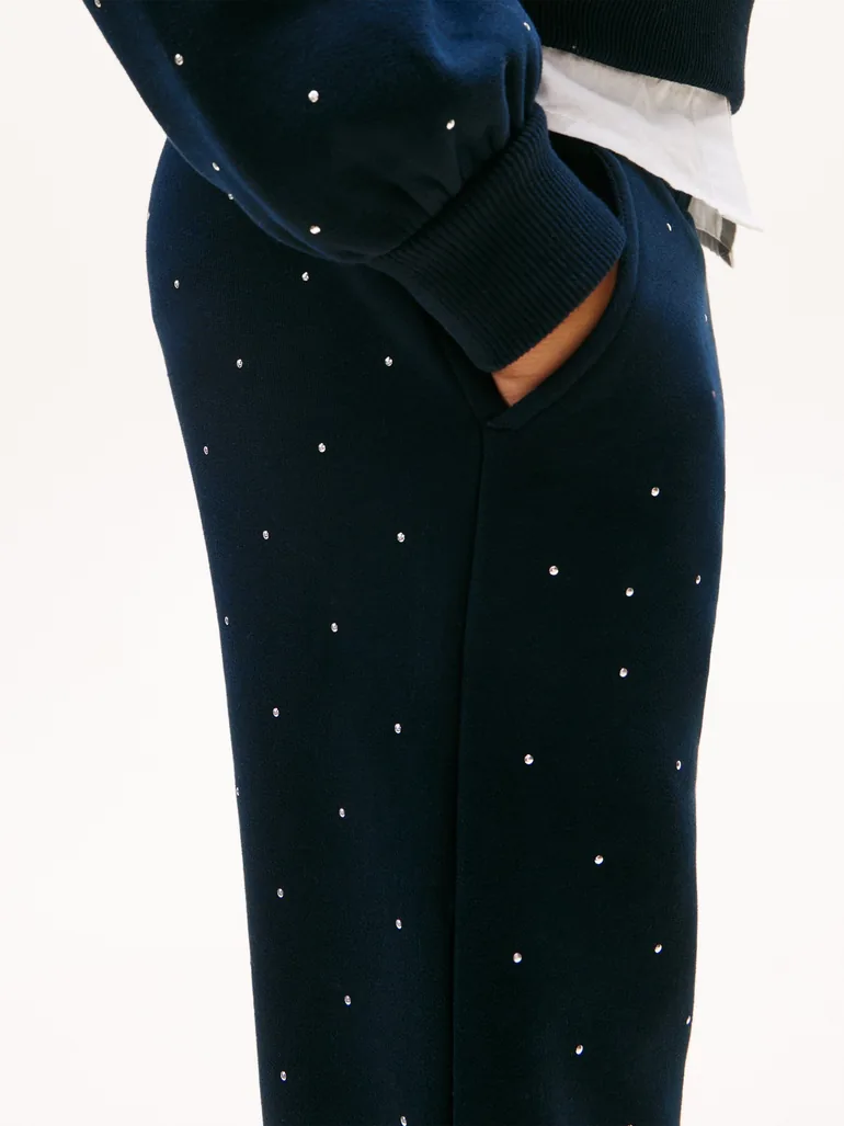 Tommy Hilfiger Girls Festive Stud Sweatpants in Navy - 4