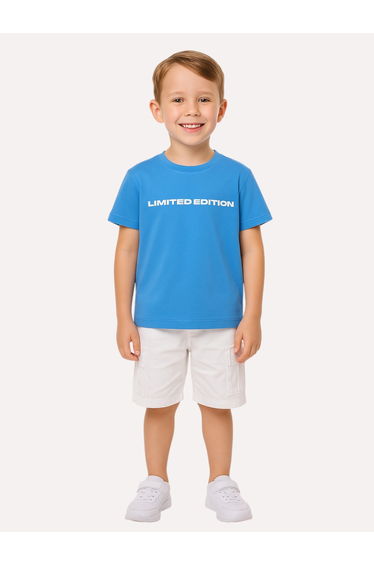 Boys Text Print Round Neck T-Shirt