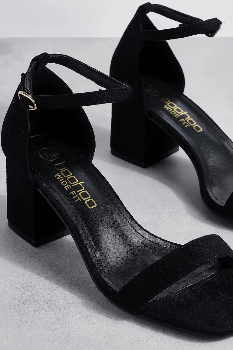 Wide Fit Low Block Barely There Heels - black - 3