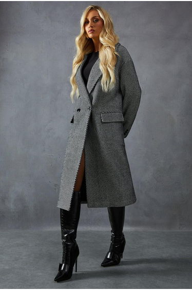 Wool Look Textured Coat