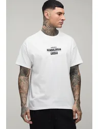 Tall Regular Mandalorian License Print T-shirt - white