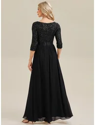 ever EMILIA|Glitter A-Line Maxi Evening Dress with Chiffon - 1