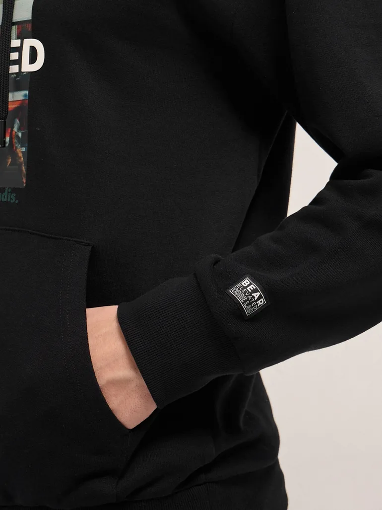 Men Relaxed Fit Graphic Print Hoodie - 2