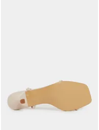 Beige Strappy Stiletto Heel Sandals - 5