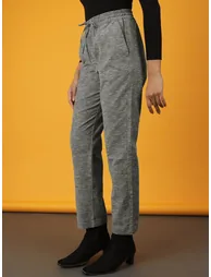Women Charcoal Regular Fit Solid Pants - 3