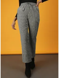 Women Charcoal Regular Fit Solid Pants - 1