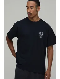 Oversized Tokyo Embroidered T-Shirt - black