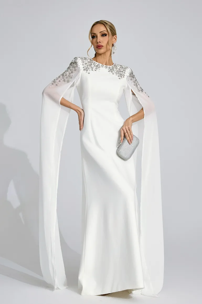 Maelis White Diamond Maxi Dress - 3