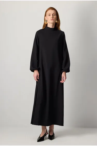 CREPE DRESS WITH SIDE TIE