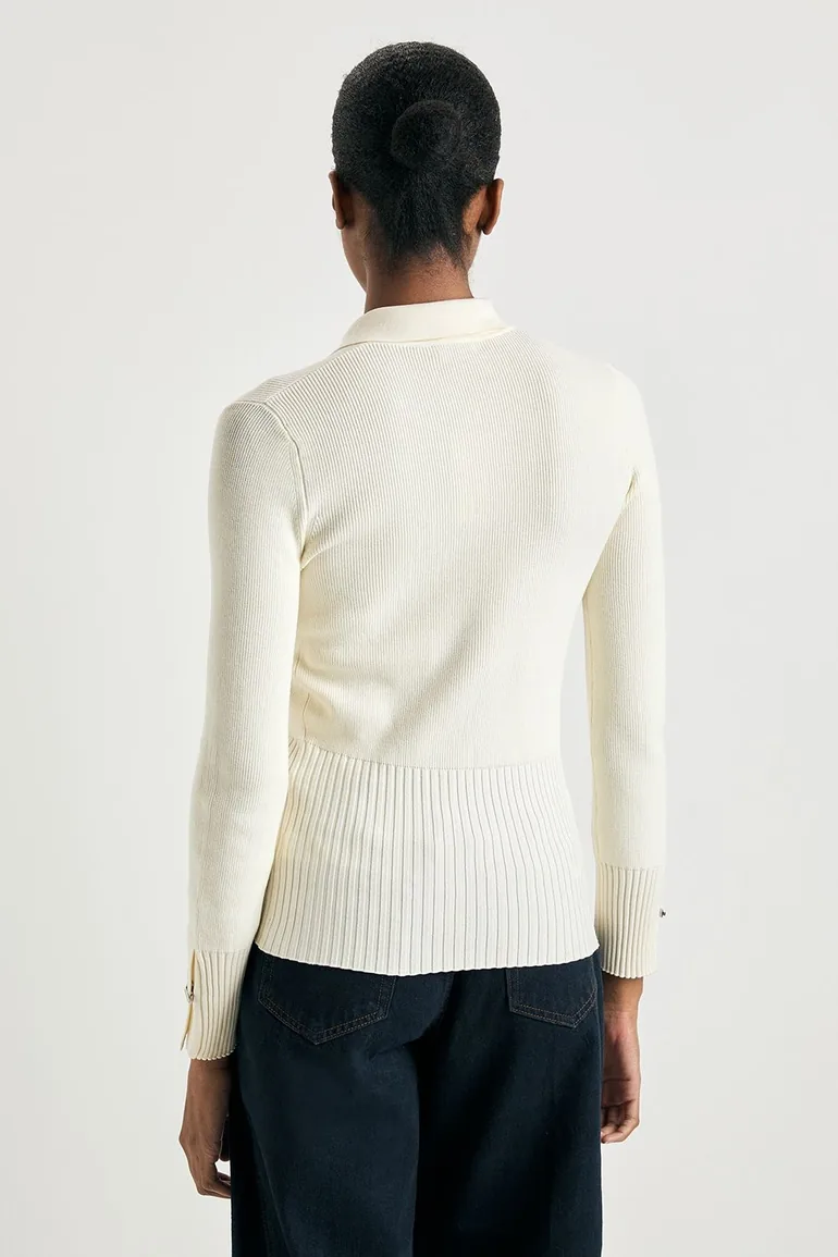 Metal Clasp Collar Cardigan - 2