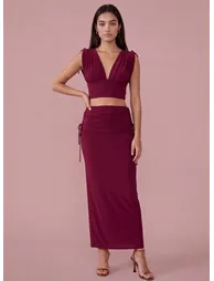Ruched Side Maxi Skirt