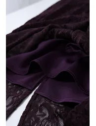 Velvet & Lace Panel Skirt - 10
