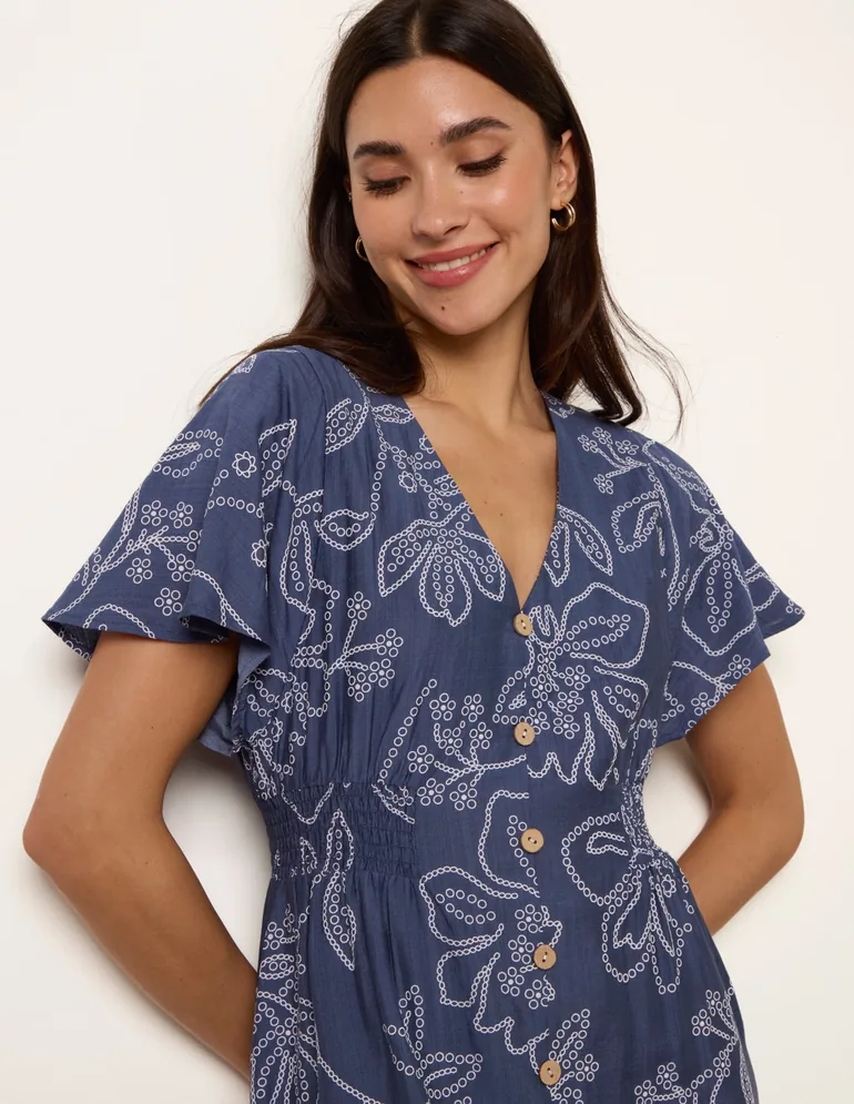 Button Front Midi Dress - 3