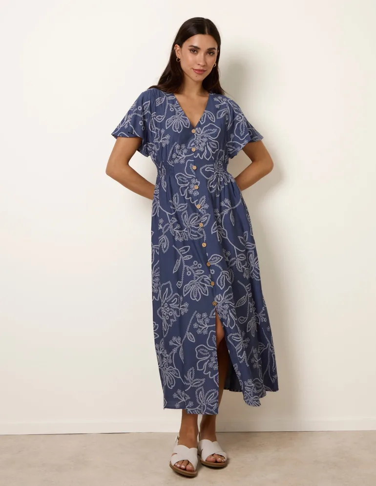 Button Front Midi Dress - 4