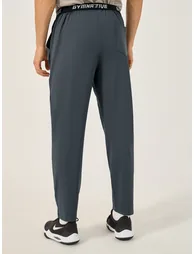 Slim Fit Badge Detail Track Pants with Printed Waistband - 4
