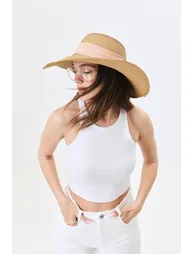 Wide Brim Straw Beach Hat - 3