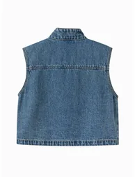 Boys' Denim Zip Utility Vest - 1