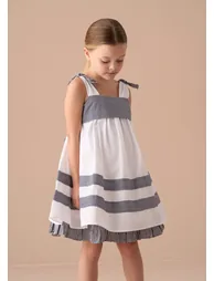 Avery White Pannelled Tie Shoulder Dress