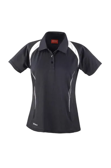Spiro Womens/Ladies Team Spirit Polo Shirt - Black/White