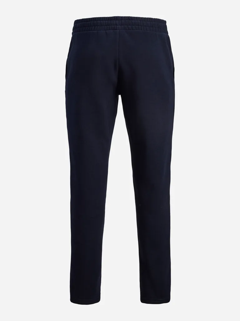 Navy Cotton Blend Solid Joggers - 1