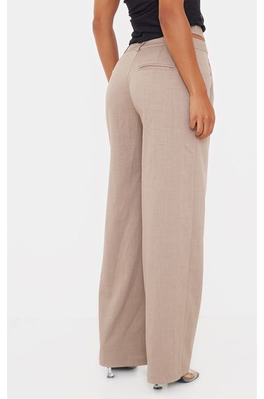 Taupe Premium Crossover Waistband Detail Tailored Trouser product thumbnail 3