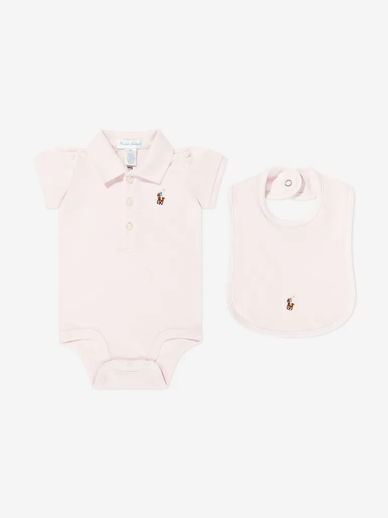 Ralph Lauren Baby Girls Bodysuit Gift Set in Pink