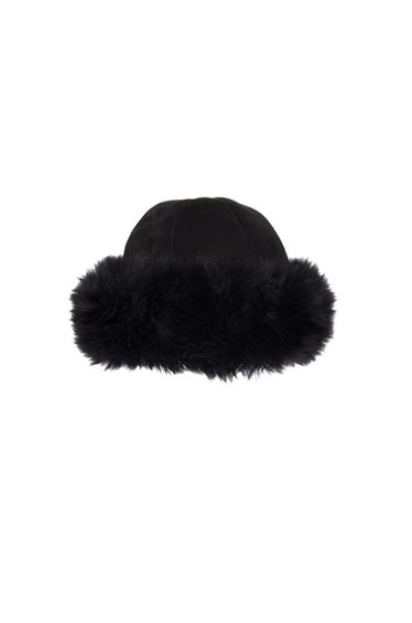 Eastern Counties Leather Womens/Ladies Moritz Sheepskin Panel Hat - Black
