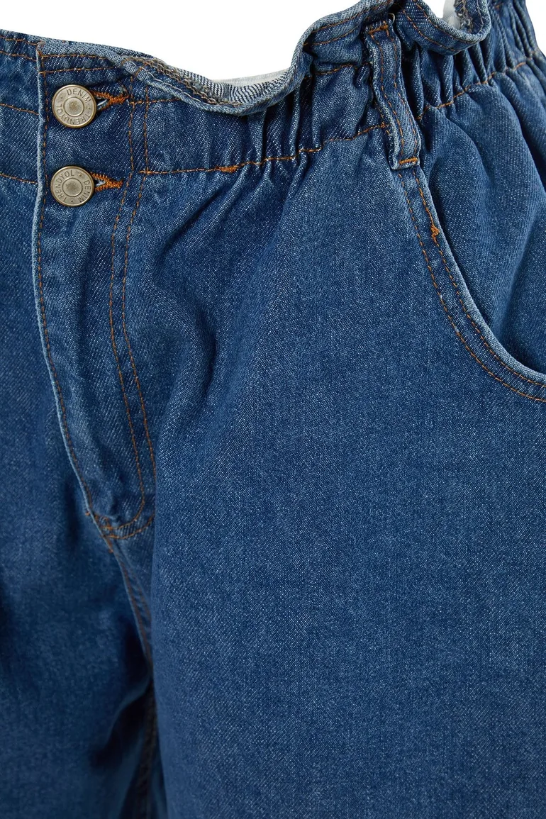 Plus Size Shorts & Bermuda - Blue - High Waist - 4