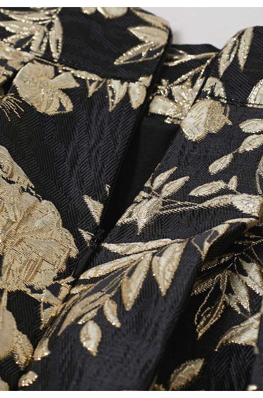 Regal Golden Floral Embossed Jacquard Midi Skirt product thumbnail 4
