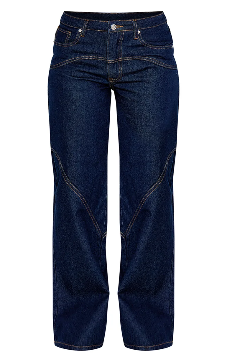 Indigo Western Seam Detail Jeans - 4
