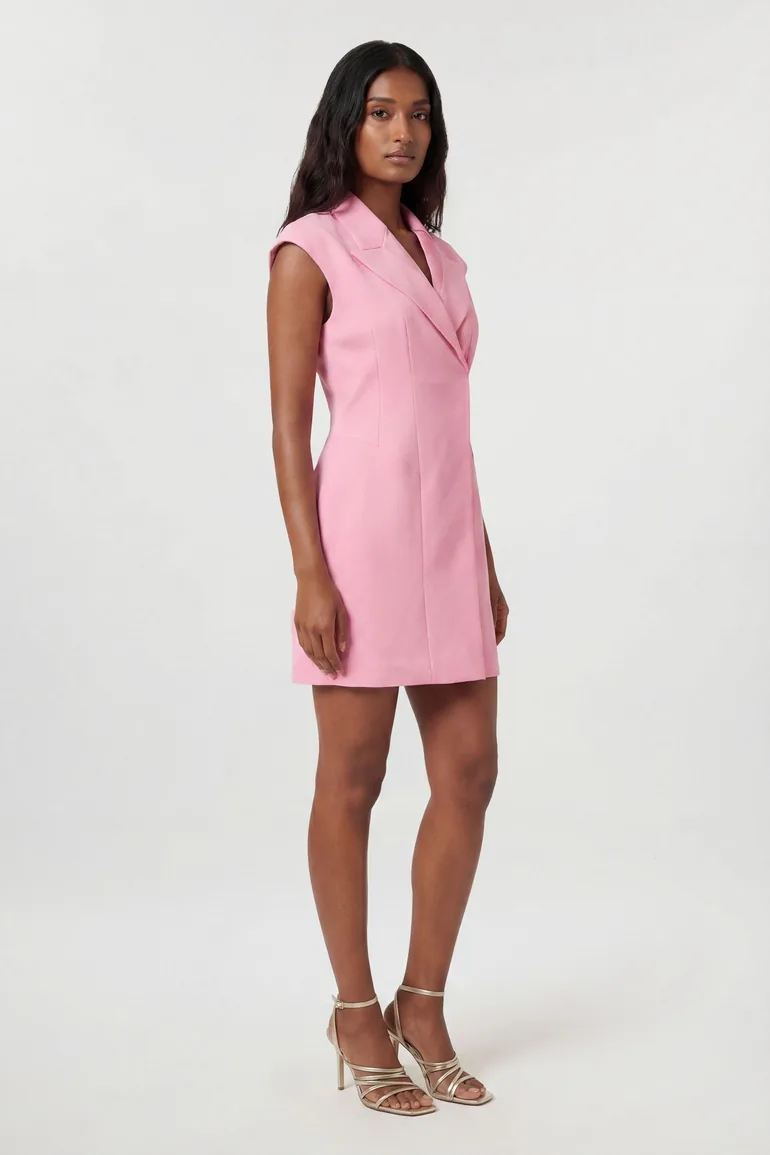 Compact Stretch Seam Detail Tailored Mini Dress
