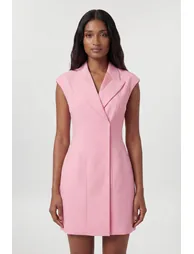 Compact Stretch Seam Detail Tailored Mini Dress - 1