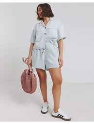 Lightweight Denim Boxy Cropped Shirt - 1