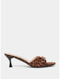 Animal Print Open Toe Mules