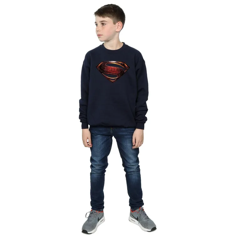 DC Comics Boys Justice League Movie Superman Emblem Sweatshirt - Navy Blue - 3