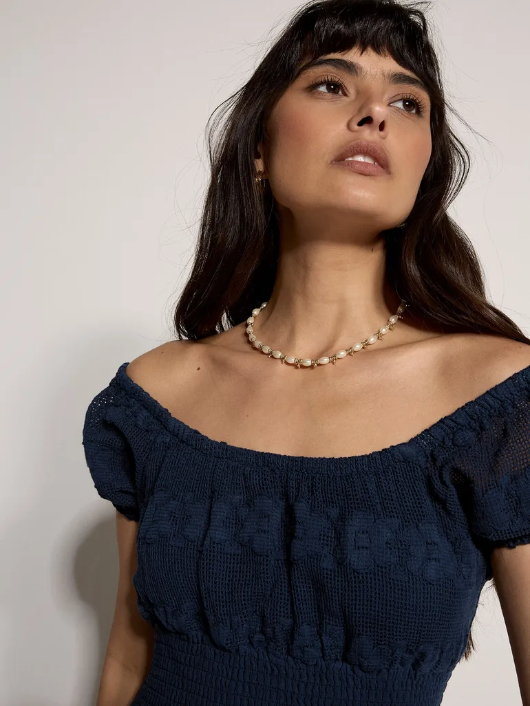 Floral Lace Cotton Milkmaid Maxi Dress - 3