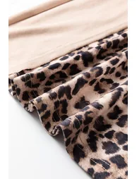 Lvness Straw Yellow Mineral Wash Leopard Patchwork Wide Leg Pants - 8