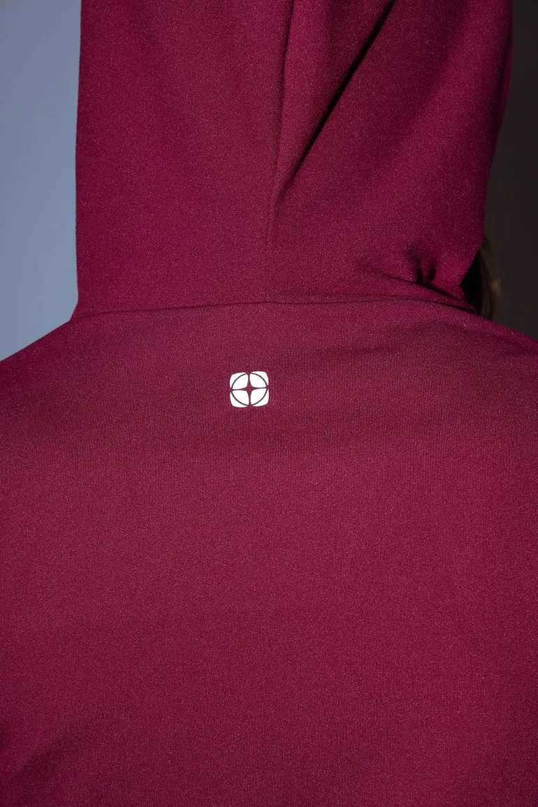 Burgundy Brushed Scuba Knitted Sports Jacket - 4