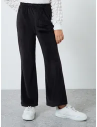 Teens Black Corduroy Flared Leggings - 1