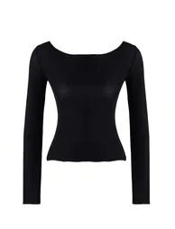 Black transparent flexible body fitting knitted top - 6