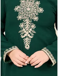 Plus Handwork Thread Embroidered Jalabiya - 2