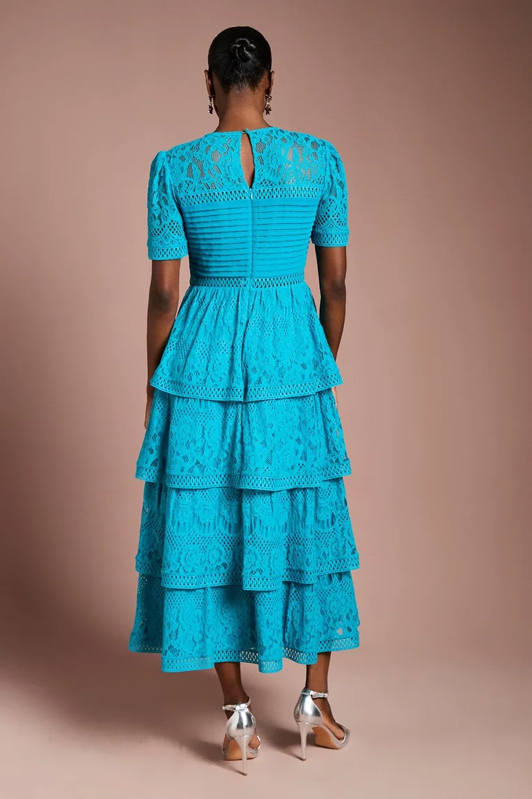 Tiered Lace Midi Dress - 2