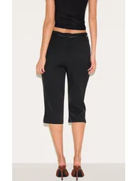 Black Woven Belt Detail Capri's - 2