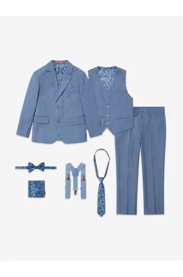 SUITLAB Boys 7 Piece Suit Set in Blue
