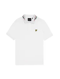 Striped Tipped Polo Shirt White/ Dark Navy - 1