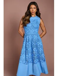 Lace Sleeveless Midi Dress - 1
